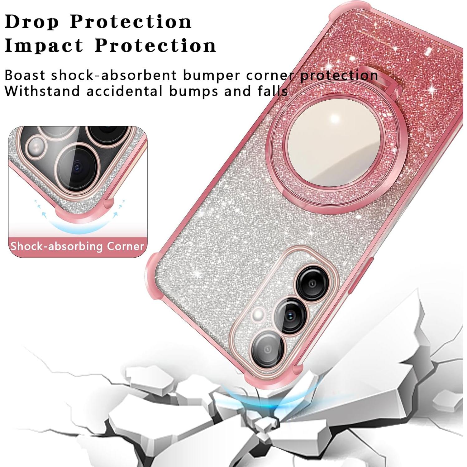 Funda para Samsung Galaxy A14 5G Brillante Rosa con Espejo