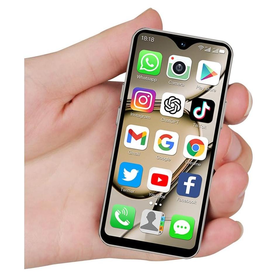 Mini 4G Smartphone Unlocked, 4.3 Inch Full Screen Dual Sim Quad Core Mini Phone Premium Child Phone Student Pocket Cellphone, 2+16GB (Metallic Gray)