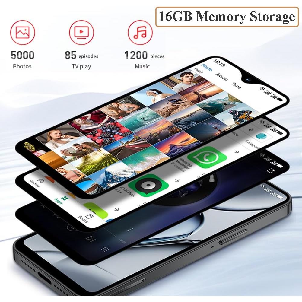 Mini 4G Smartphone Unlocked, 4.3 Inch Full Screen Dual Sim Quad Core Mini Phone Premium Child Phone Student Pocket Cellphone, 2+16GB (Metallic Gray)