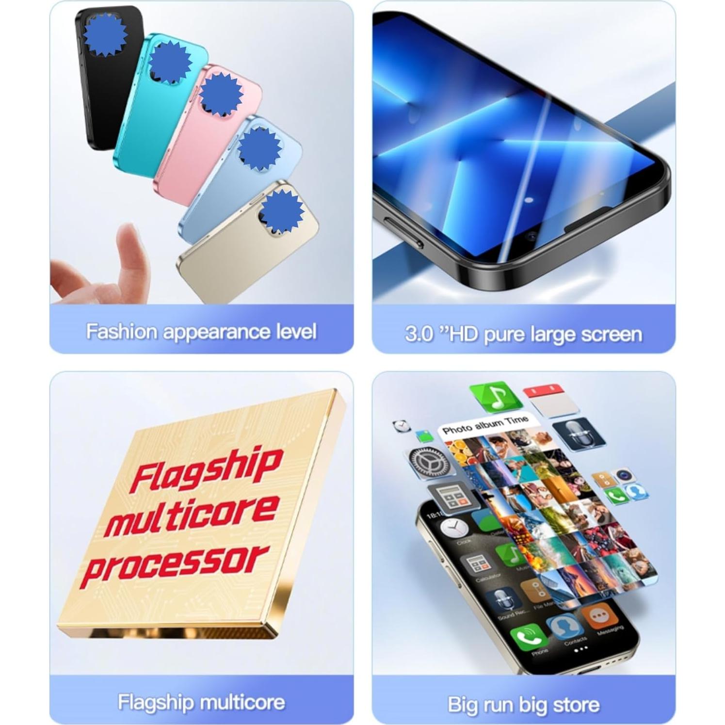 Mini Teléfono Becindy XS18Pro 3" HD 2GB RAM 16GB Doble SIM