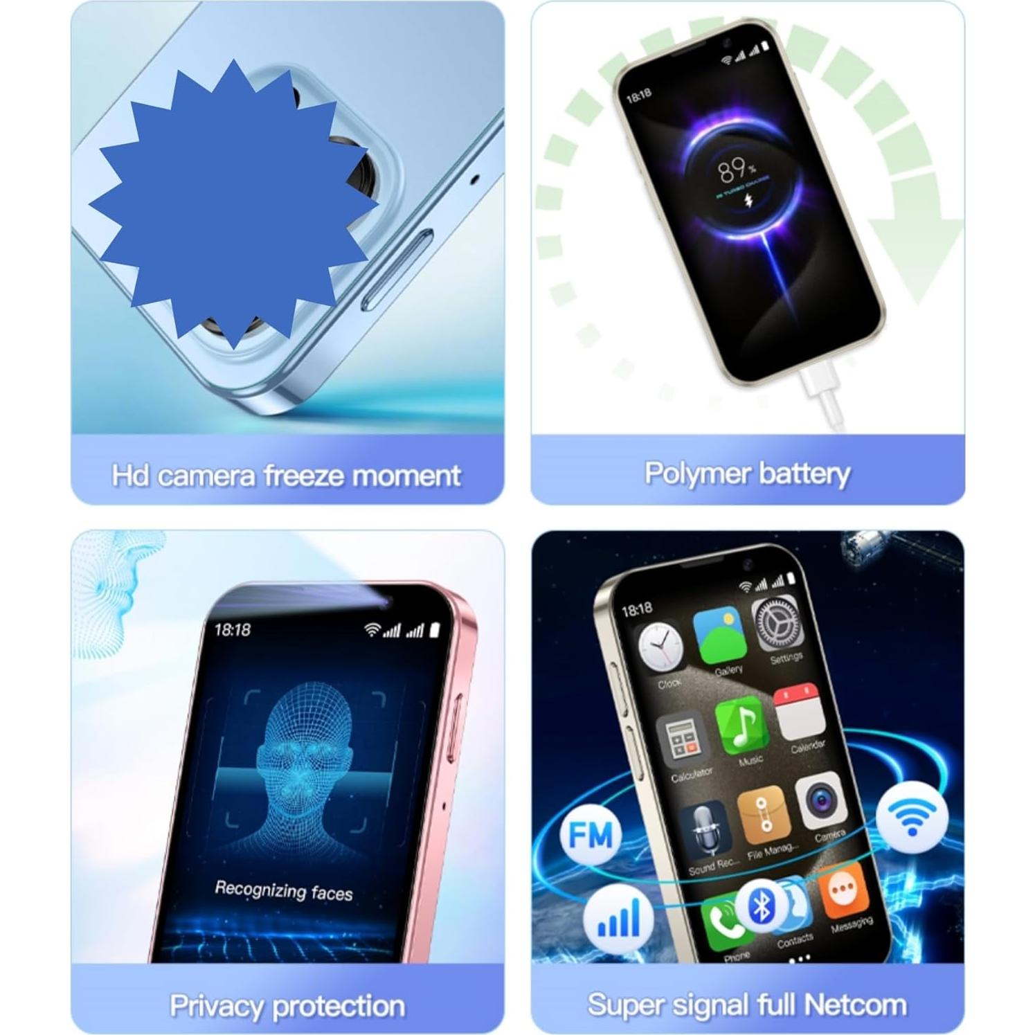 Mini Teléfono Becindy XS18Pro 3" HD 2GB RAM 16GB Doble SIM