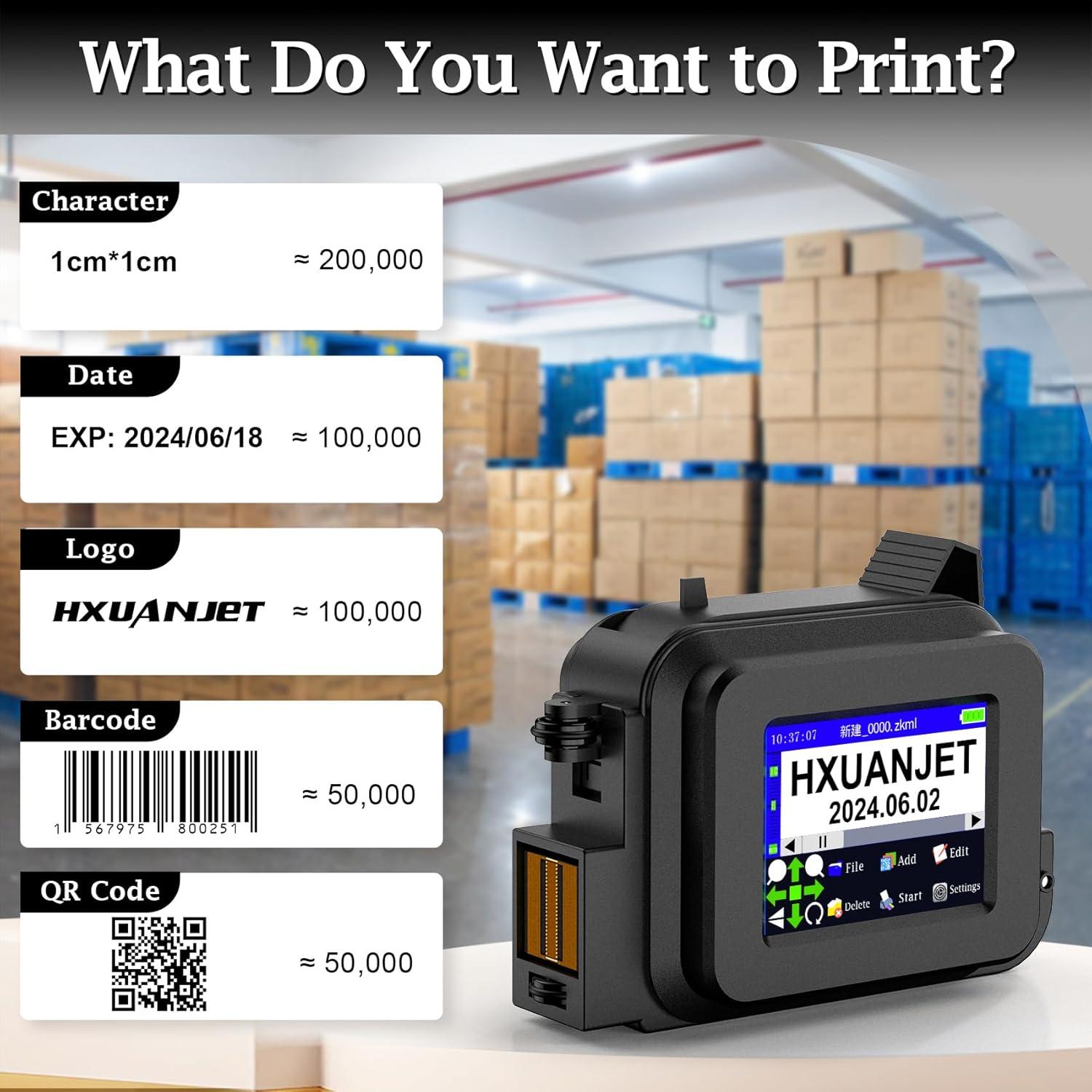 Impresora de Mano Portátil HXUANJET MINI127 600DPI Tinta