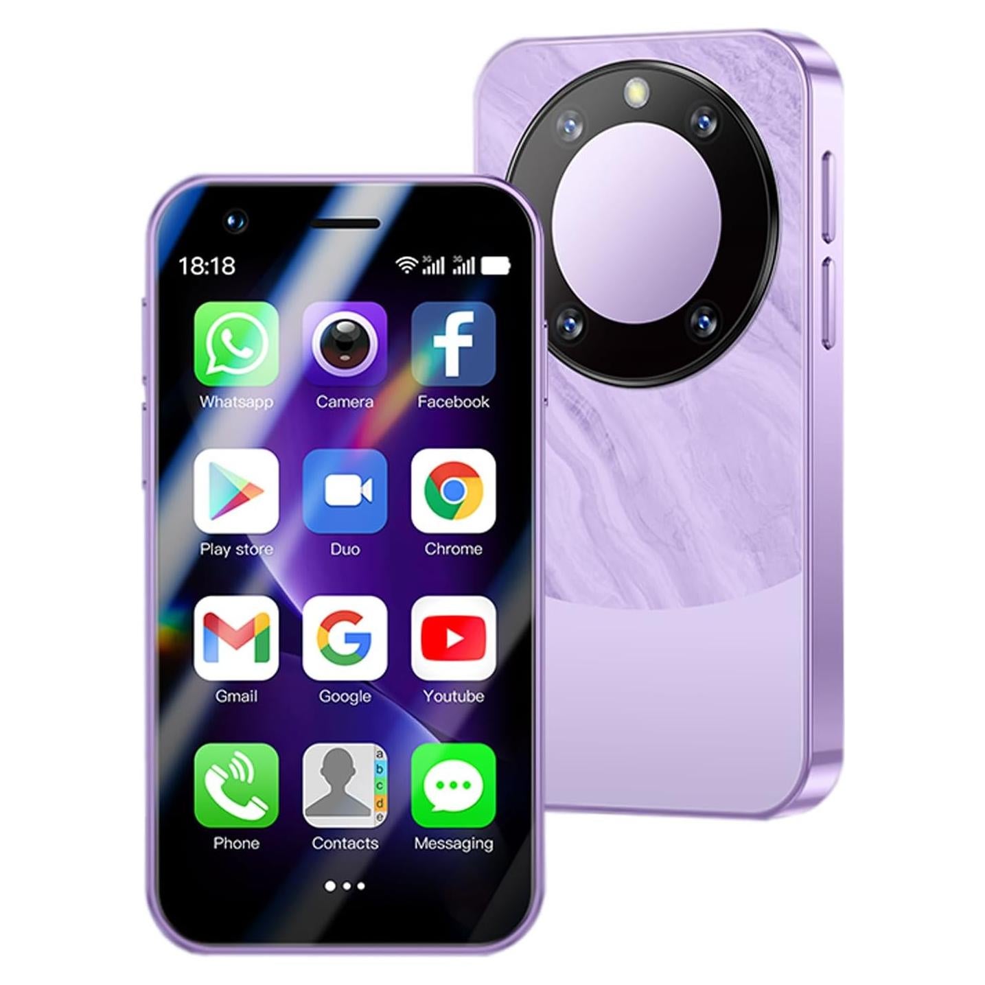 Mini Smartphone 3G Viqee MTK 32GB Android 8.1 2.55" Púrpura