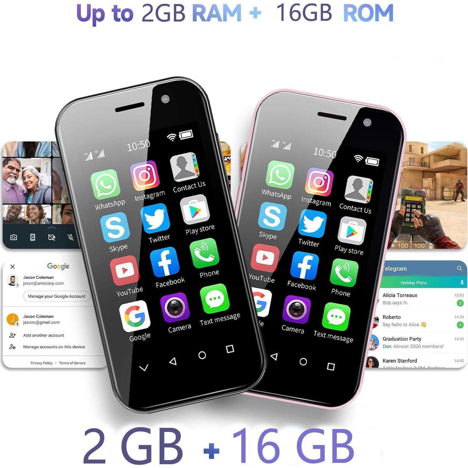 Smartphone Mini Longben XS14PRO 3" 32GB Rosa Android 8.1