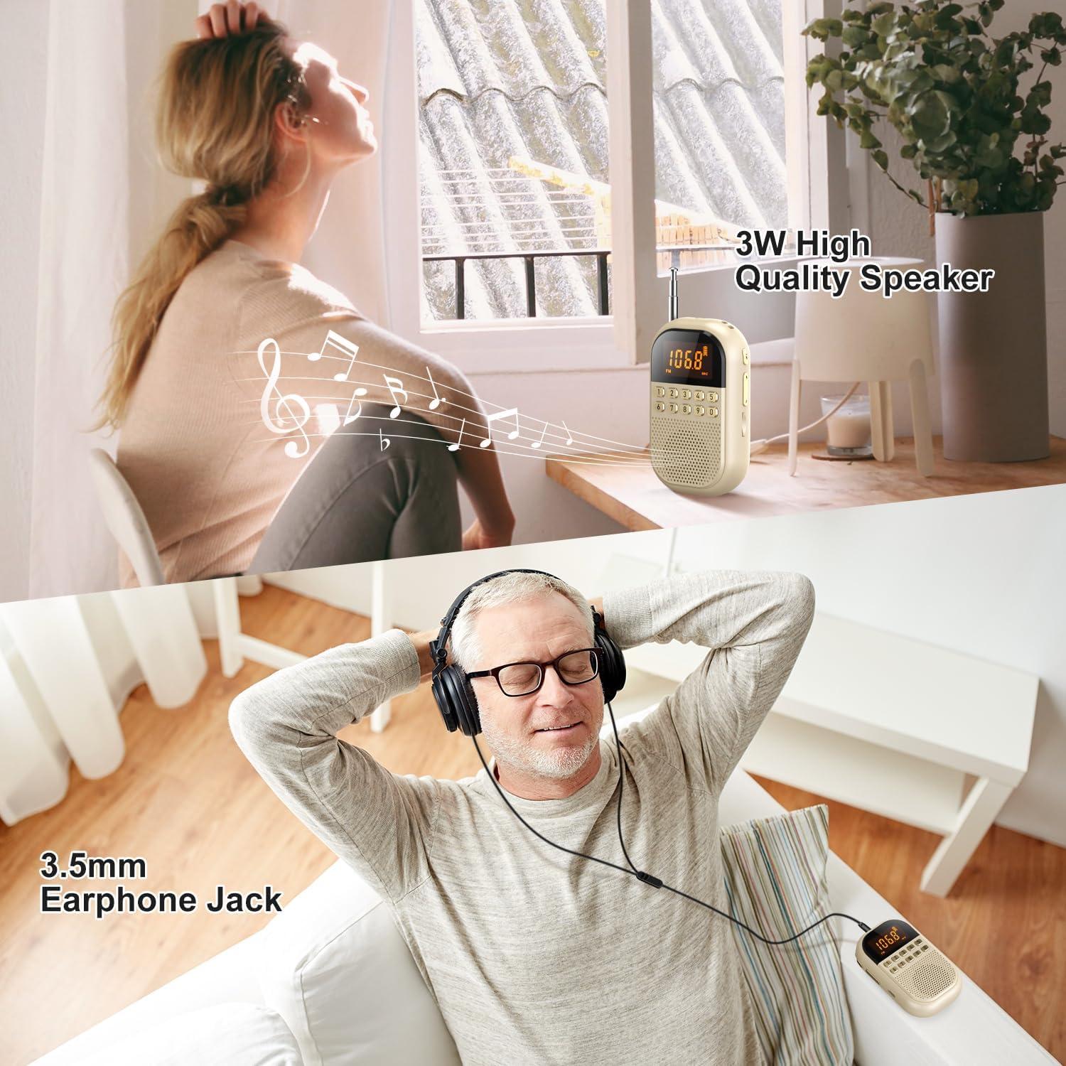 Radio AM FM portátil Kamapulo MI04 - Batería 1100mAh, Bluetooth