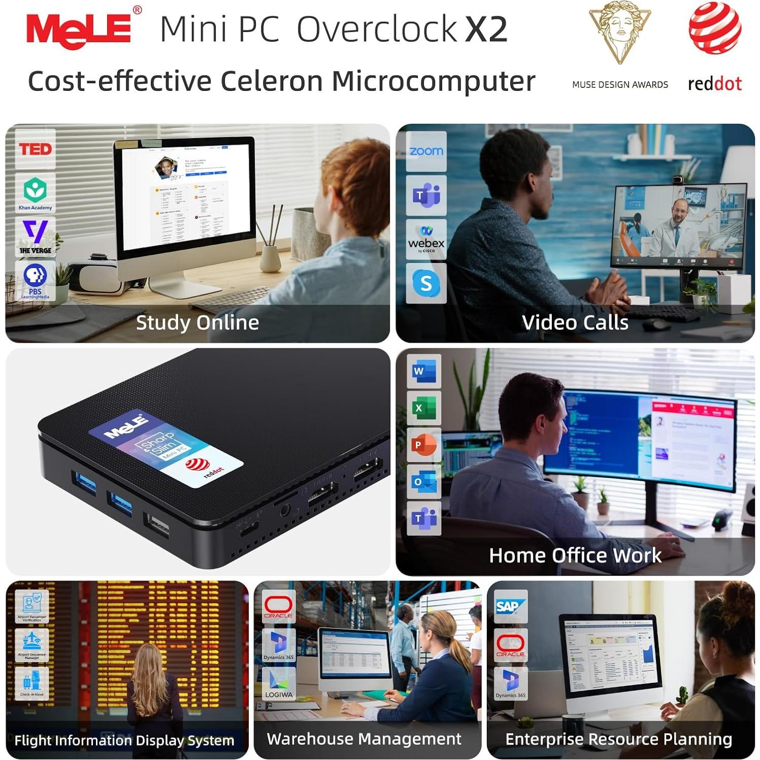 Mini PC MeLE Overclock X2 N150 32GB RAM 512GB SSD HDMI 4K