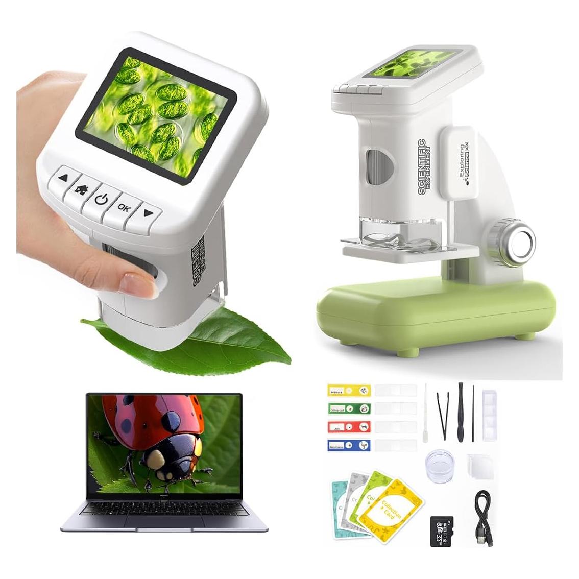 Microscopio Digital WSDMIC 1200X para Niños Verde