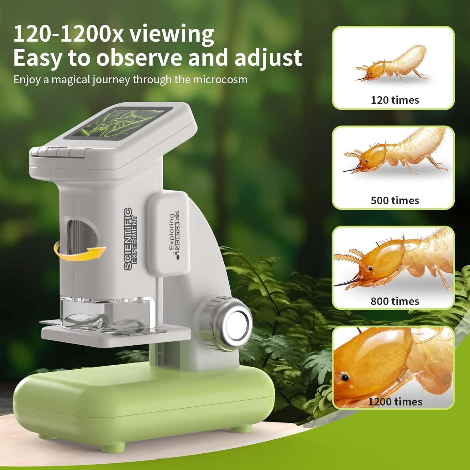 Microscopio Digital WSDMIC 1200X para Niños Verde