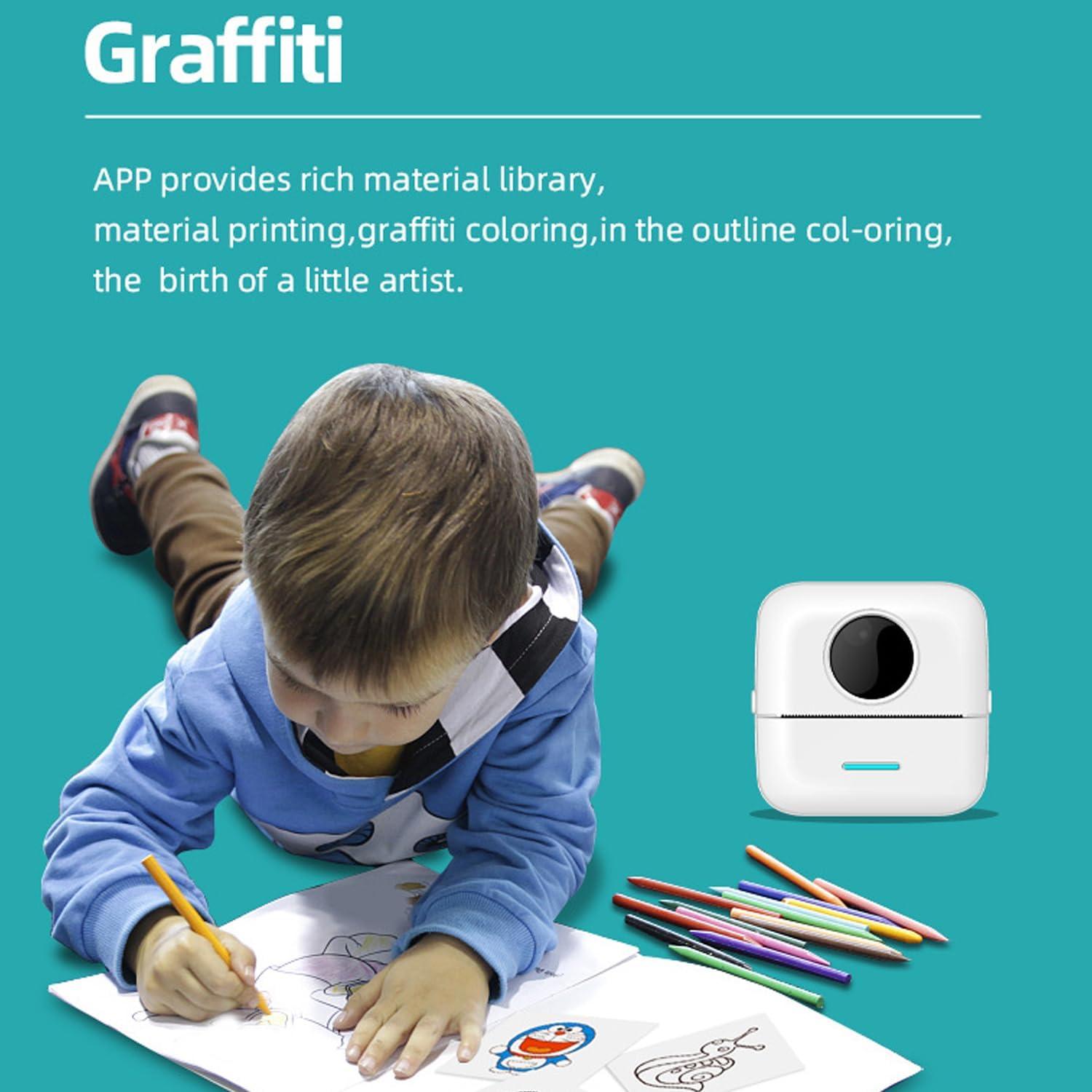 Impresora de fotos portátil Payanwin D5 con 5 rollos etiquetas