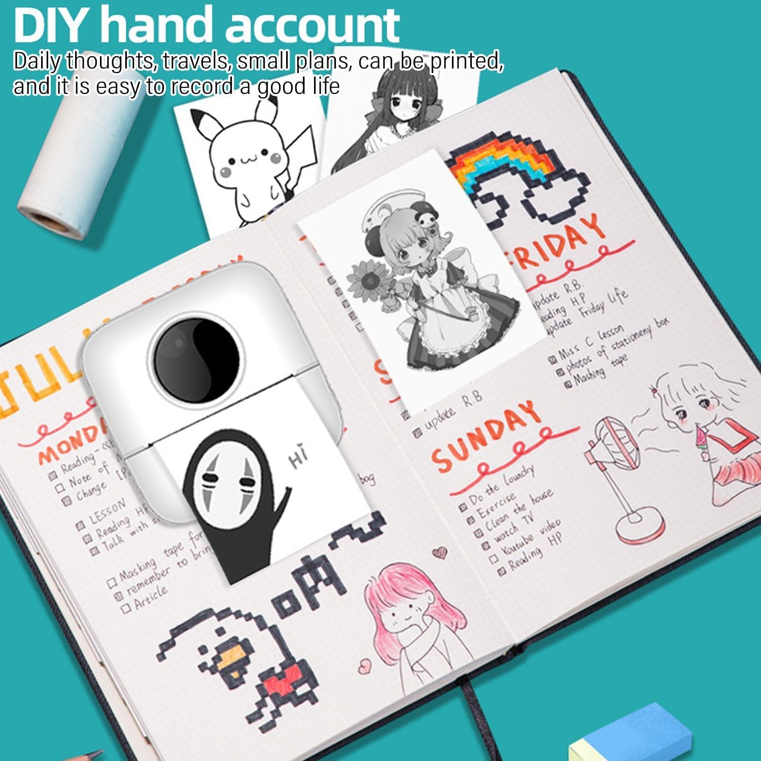 Impresora de fotos portátil Payanwin D5 con 5 rollos etiquetas