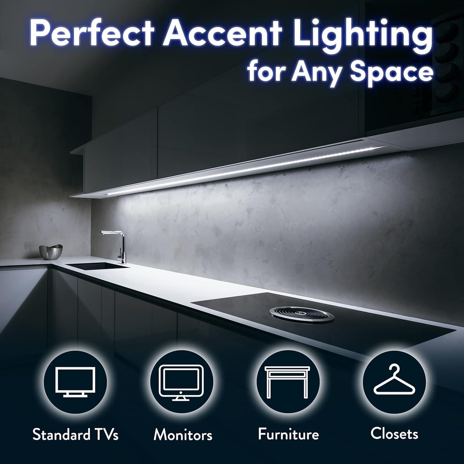 Tira de Luz LED USB Power Practical 5m para TV 60-80" Blanca