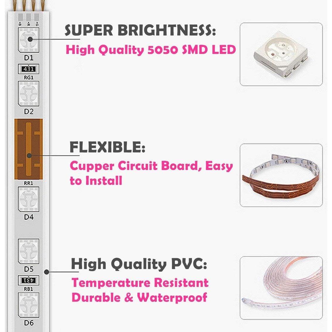 Tira LED RGB 30m IEKOV SMD5050 Impermeable Control Remoto