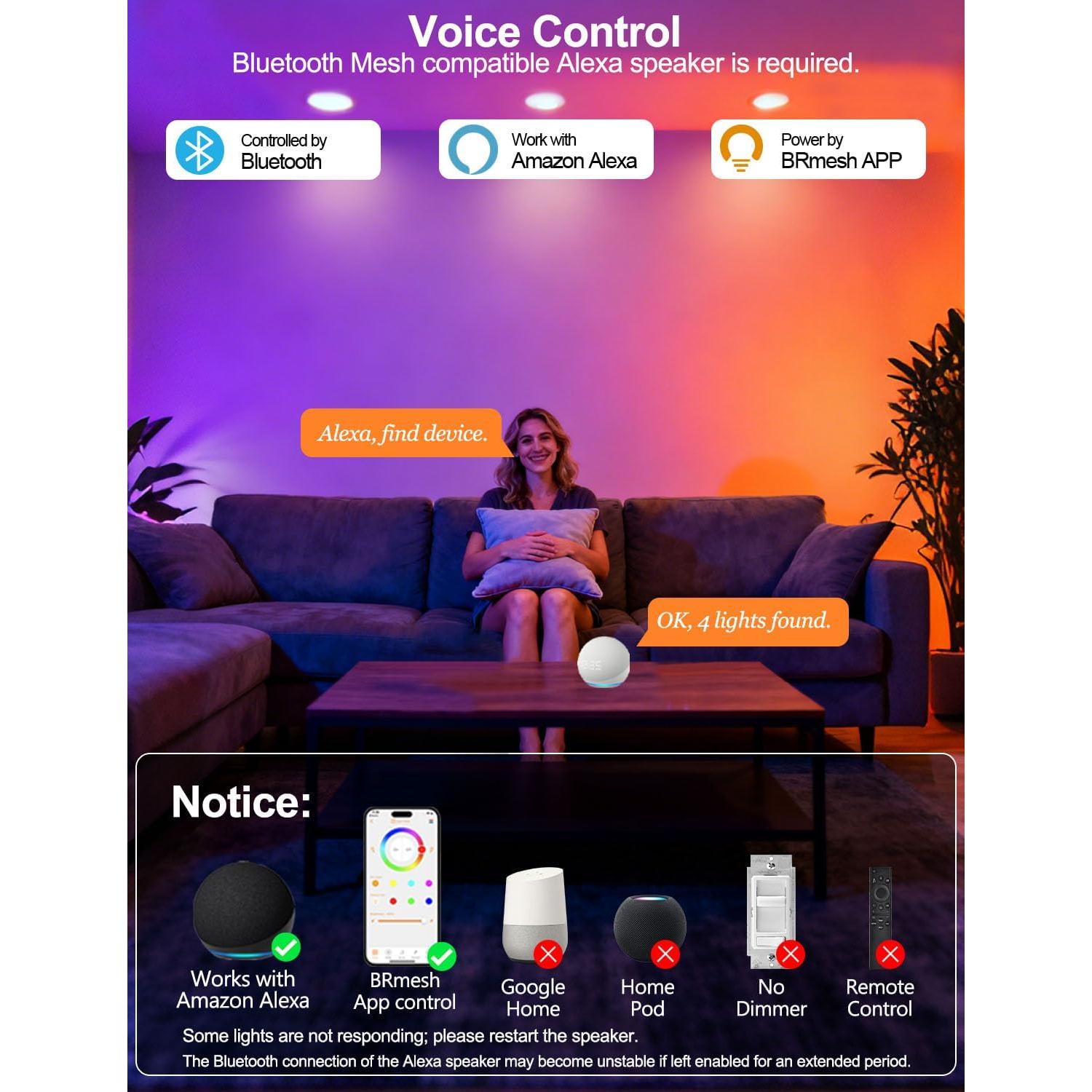 Luces Empotradas LED iLC 4 Pulgadas RGB 10W 6 Paquetes