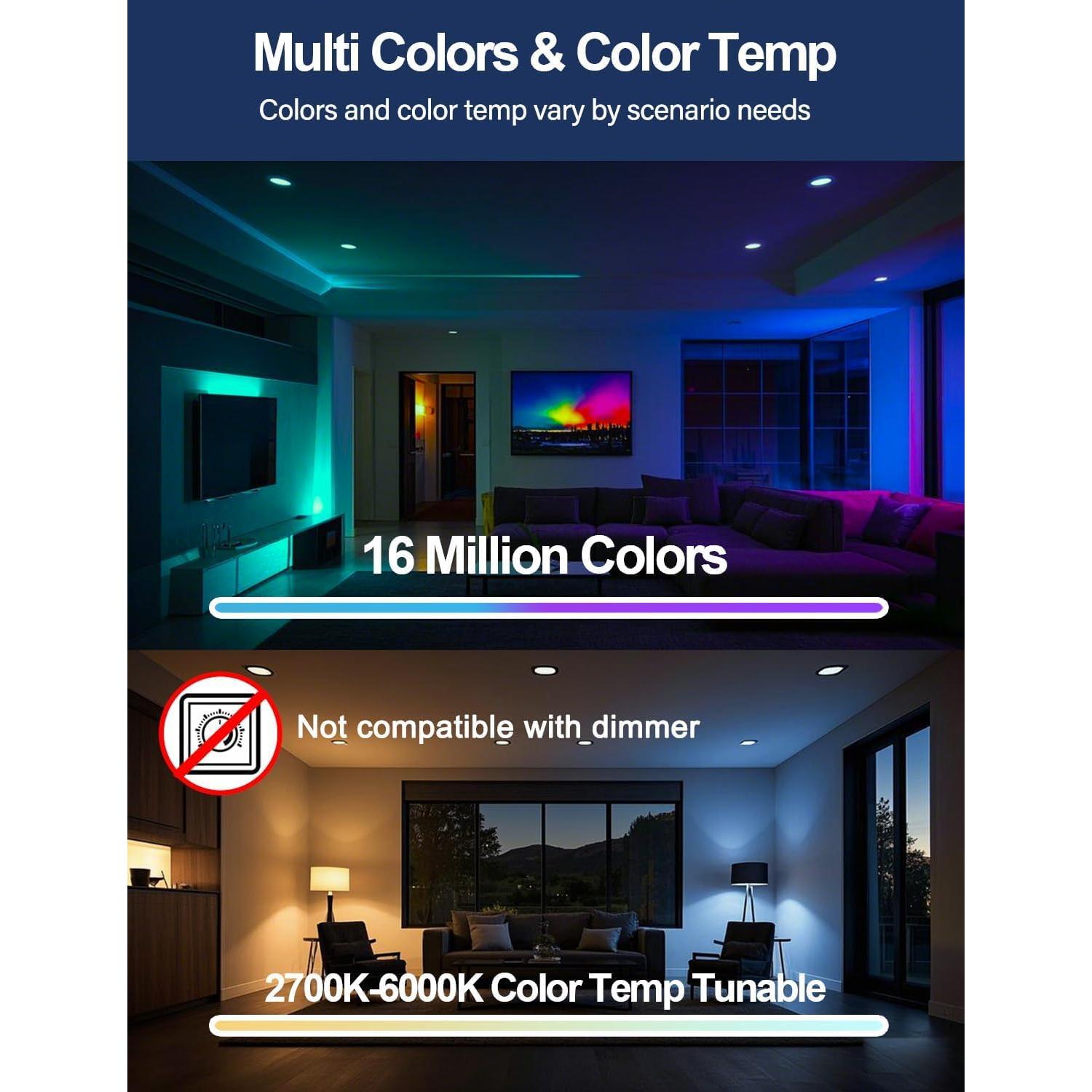 Luces Empotradas LED iLC 4 Pulgadas RGB 10W 6 Paquetes