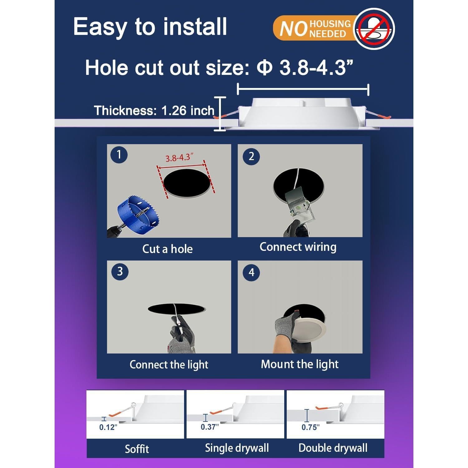 Luces Empotradas LED iLC 4 Pulgadas RGB 10W 6 Paquetes