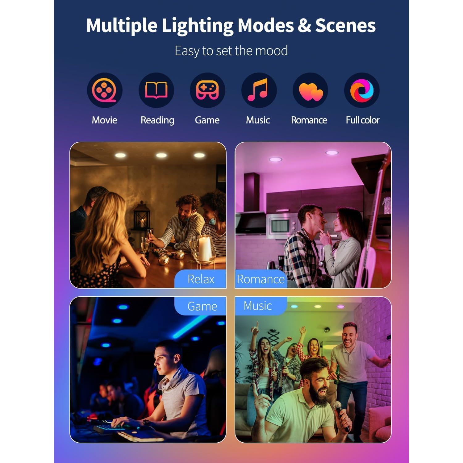 Luces Empotradas LED iLC 4 Pulgadas RGB 10W 6 Paquetes