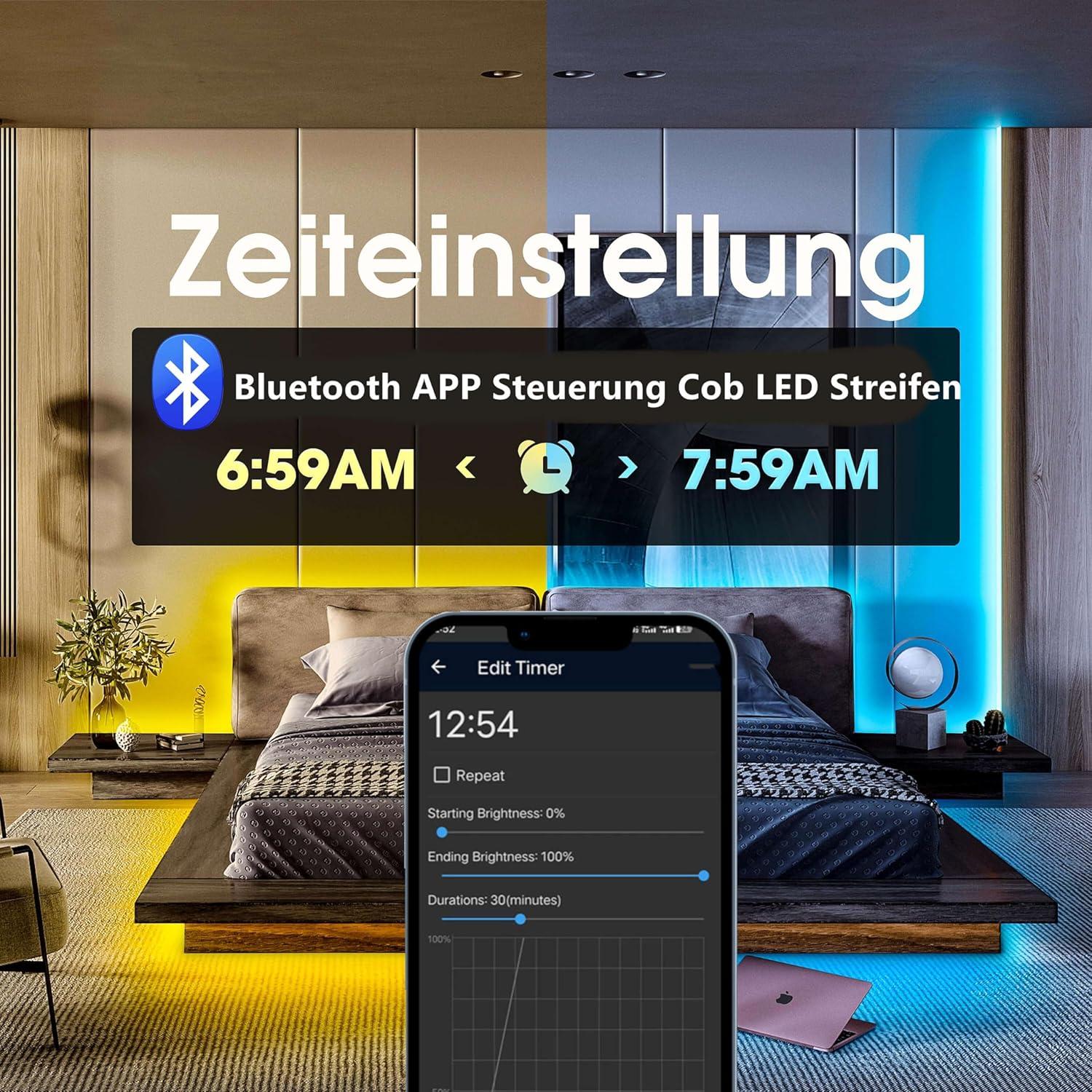 Tira de Luz LED COB GIDEALED 10m RGB 24V Dimmable con Control Remoto