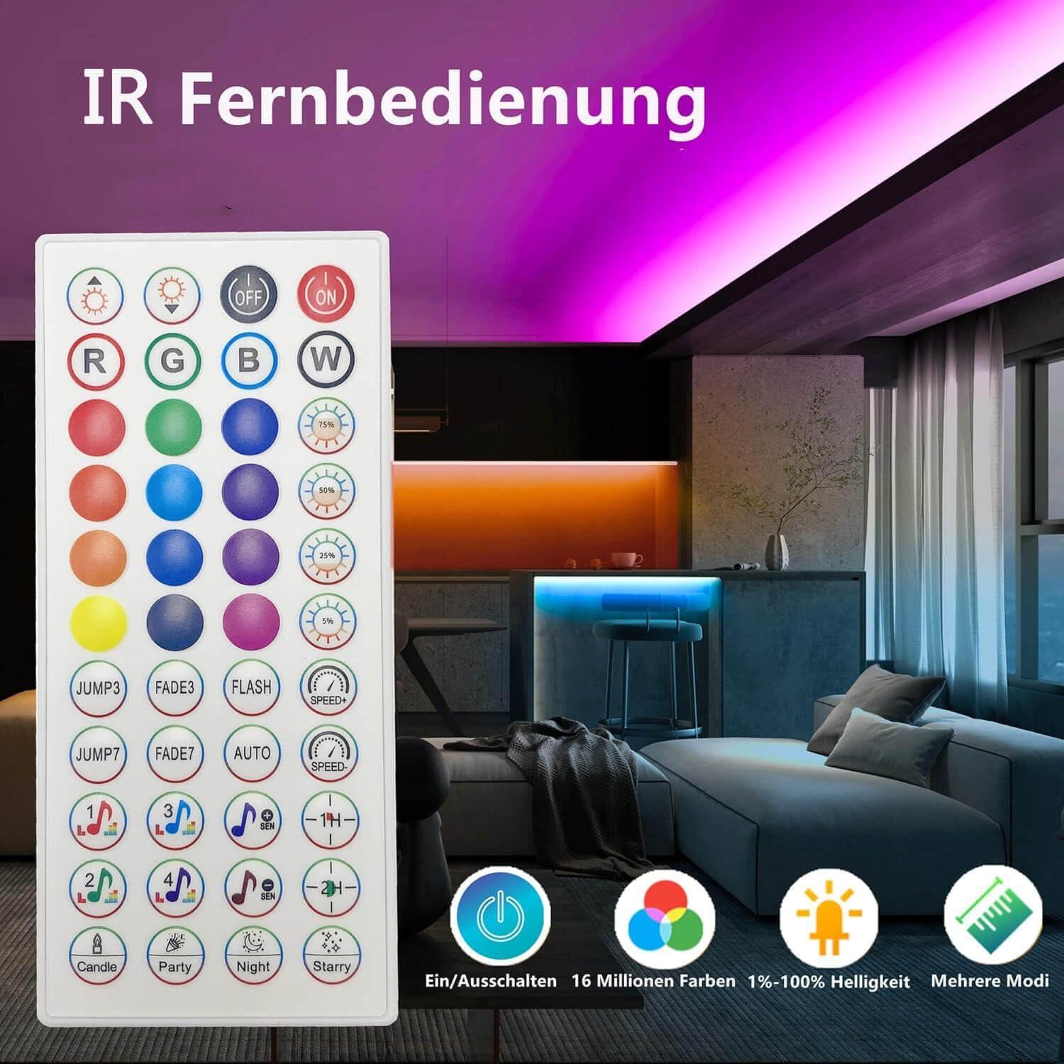 Tira de Luz LED COB GIDEALED 10m RGB 24V Dimmable con Control Remoto