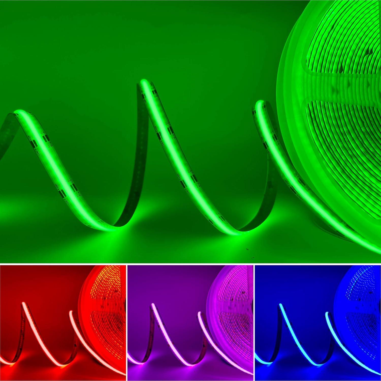 Tira de Luz LED COB GIDEALED 10m RGB 24V Dimmable con Control Remoto