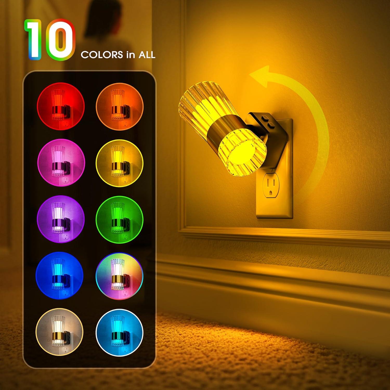 Luz Nocturna LED RGB Briignite con Sensor y Brillo Ajustable