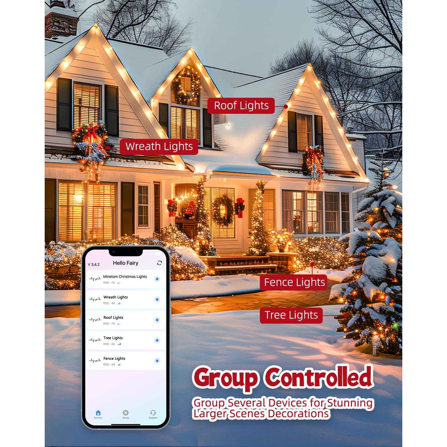 Luces de Navidad Inteligentes 20m 200 LED RGB Minetom