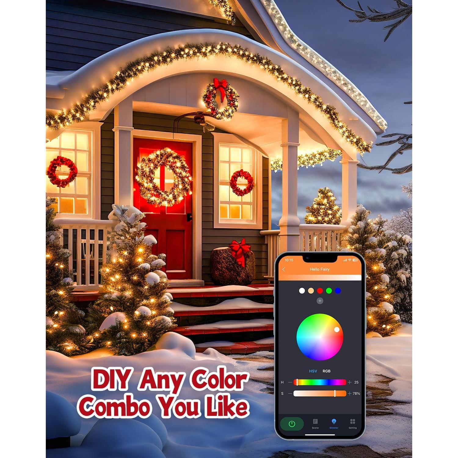 Luces de Navidad Inteligentes 20m 200 LED RGB Minetom