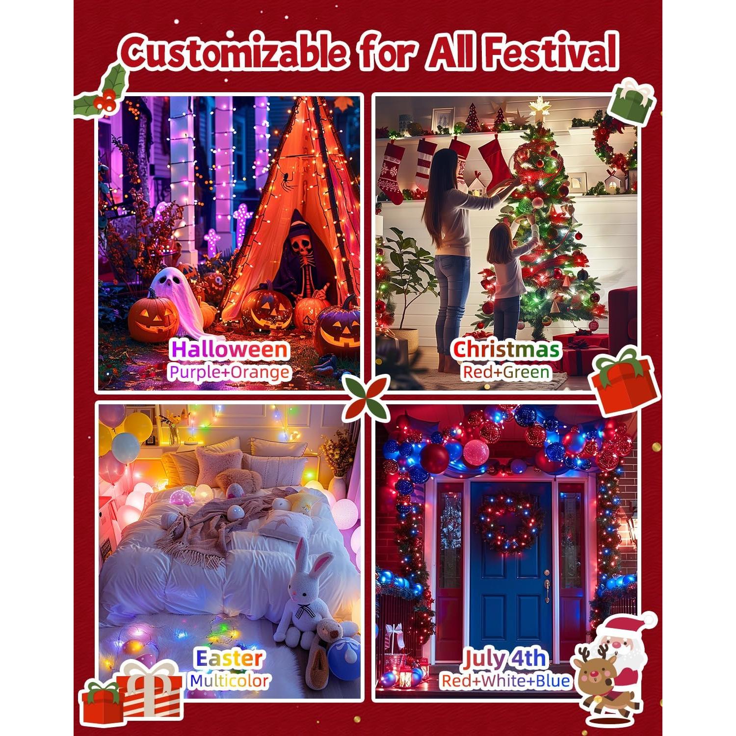 Luces de Navidad Inteligentes 20m 200 LED RGB Minetom