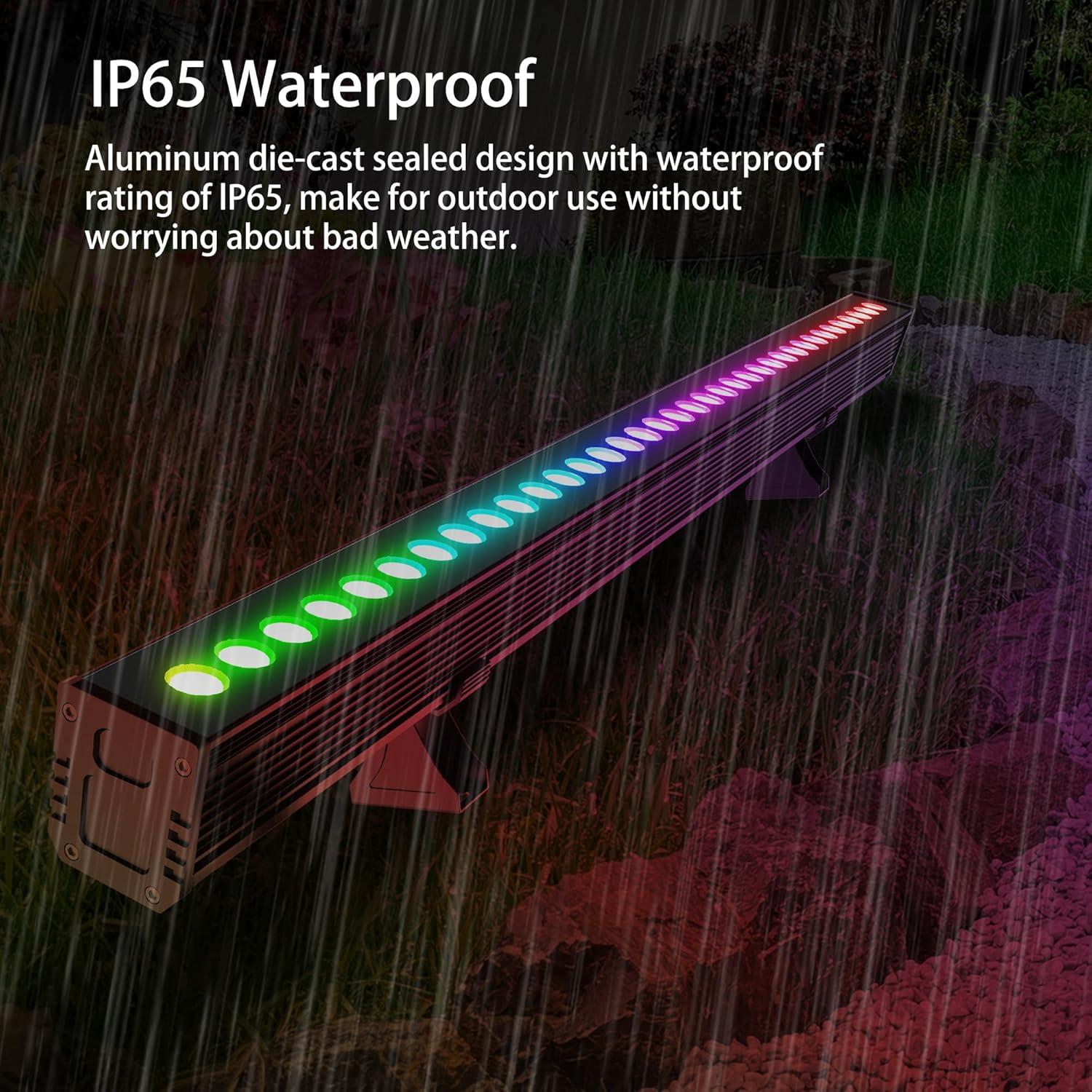 Luz de Pared LED RGBCW Yasotek 180W IP65 Control Remoto