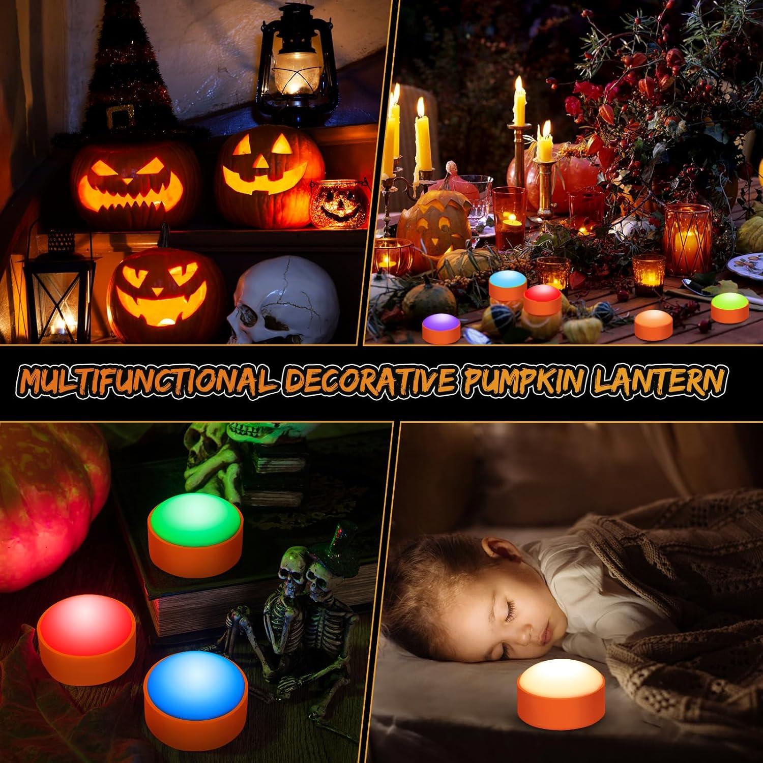 Linternas LED de Calabaza LUNSY RGB - Paquete de 6 con Control Remoto