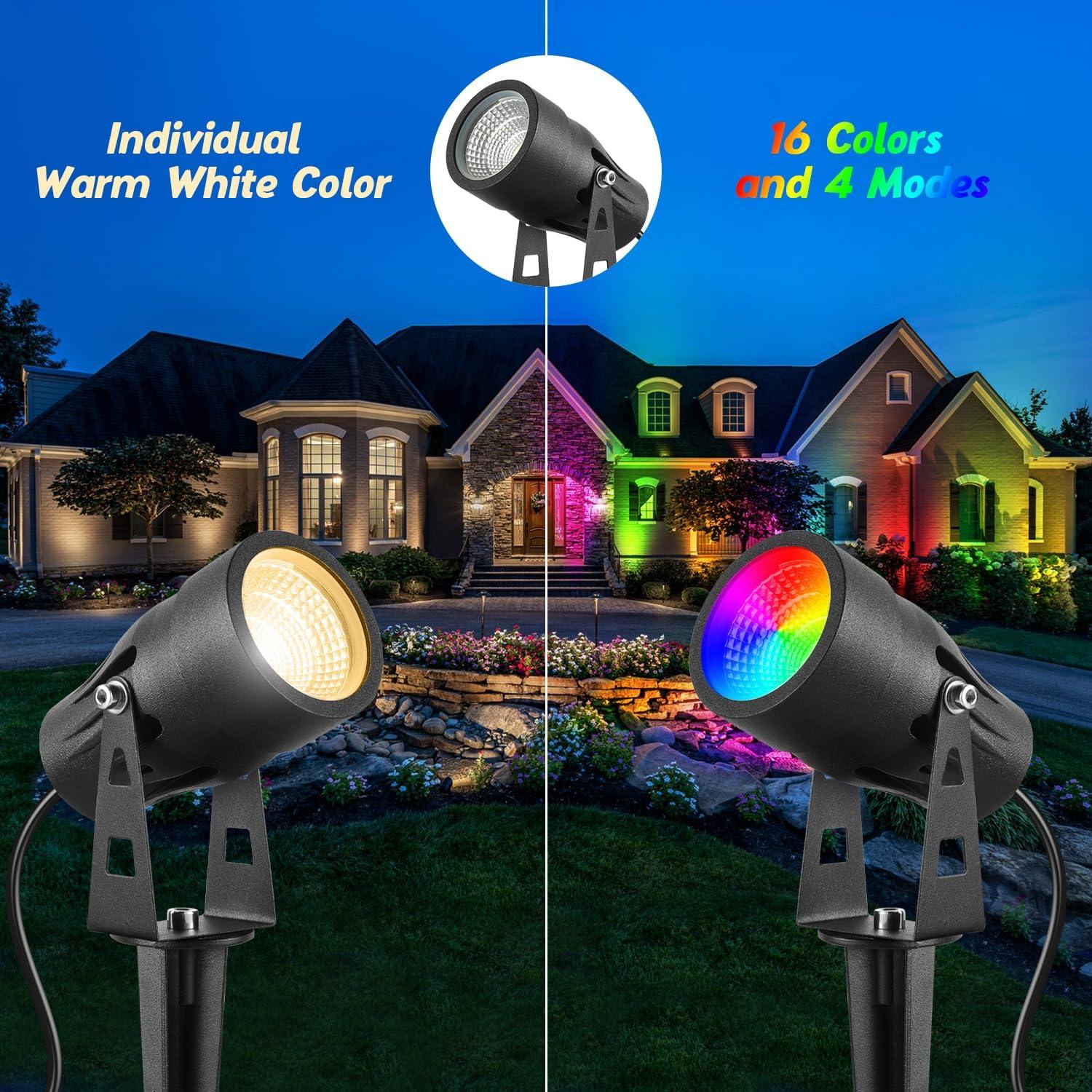 Luces de Paisaje LED Junview RGBW 10 Piezas Impermeables