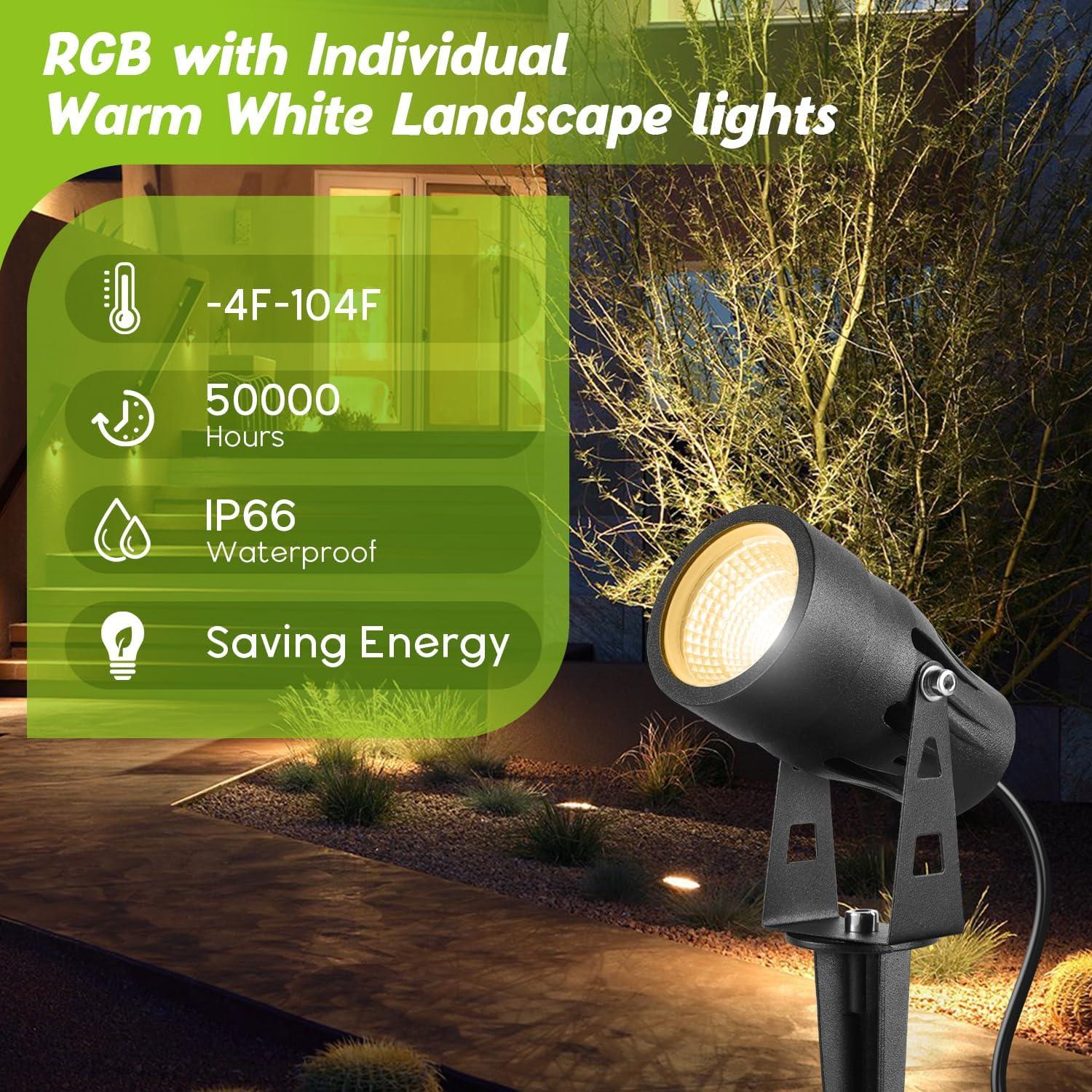 Luces de Paisaje LED Junview RGBW 10 Piezas Impermeables