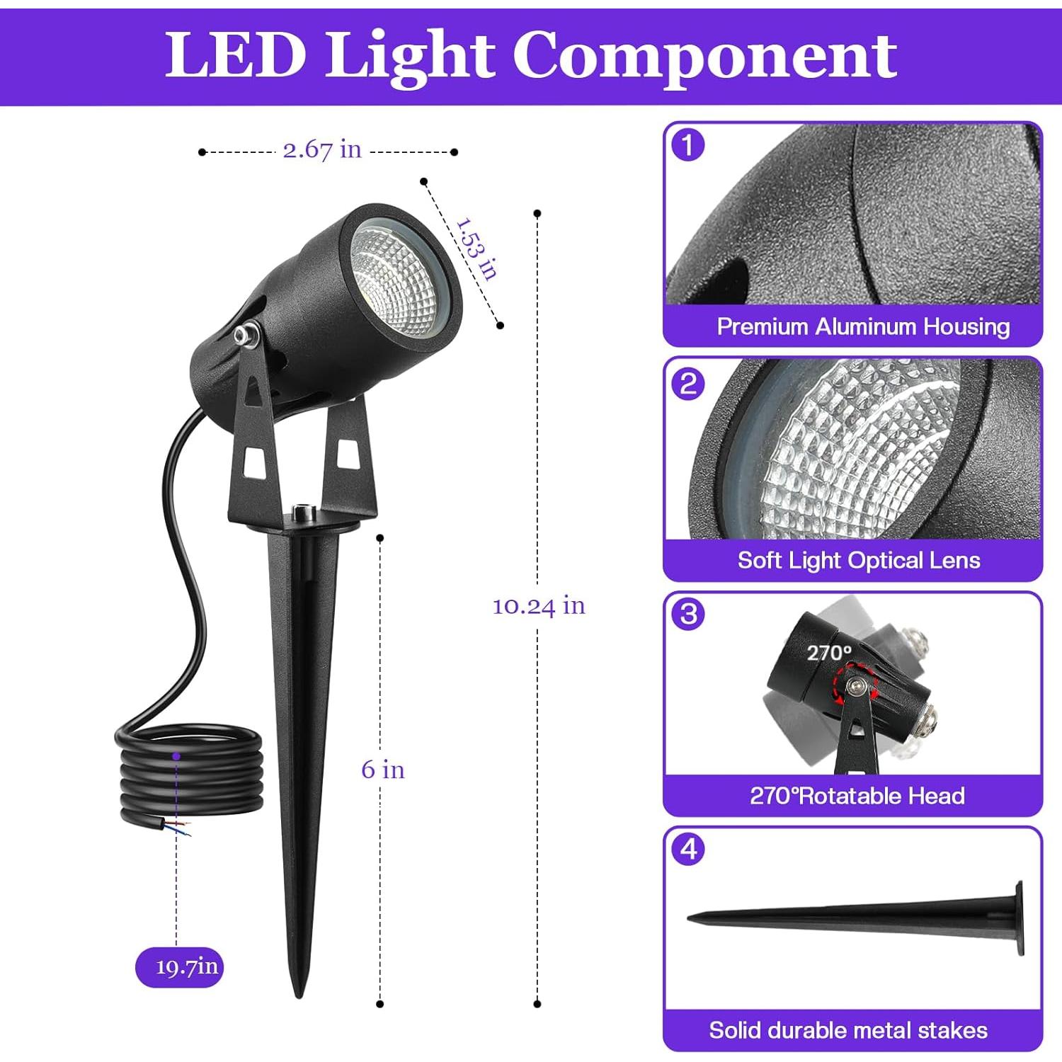 Luces de Paisaje LED Junview RGBW 10 Piezas Impermeables