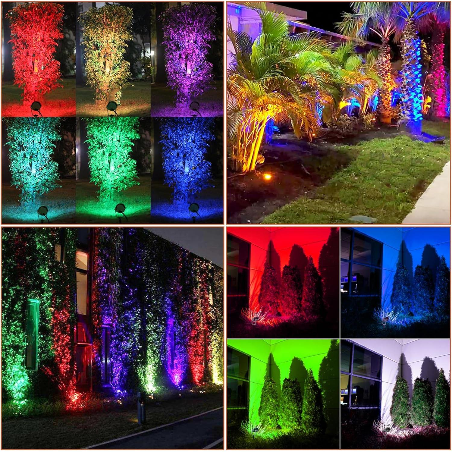 Luces de Paisaje LED Junview RGBW 10 Piezas Impermeables