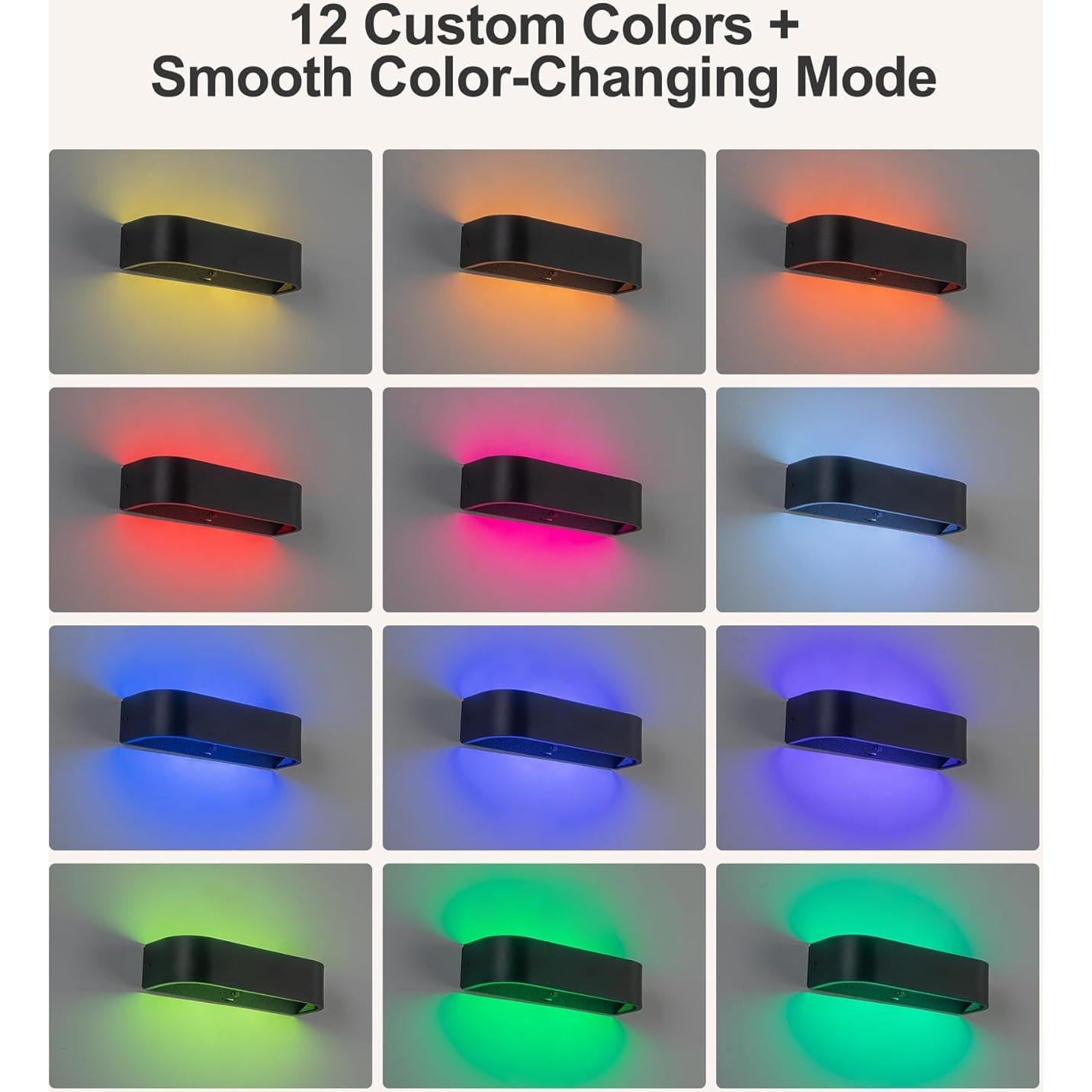 Luz de Pared LED Inalámbrica KwatTsz RGB 12 Colores 6000mAh