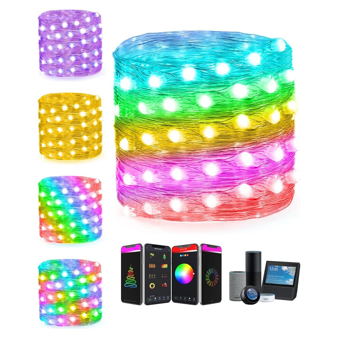 Luces de Cuerda LED Inteligentes Aoycocr 20m RGB Control WiFi