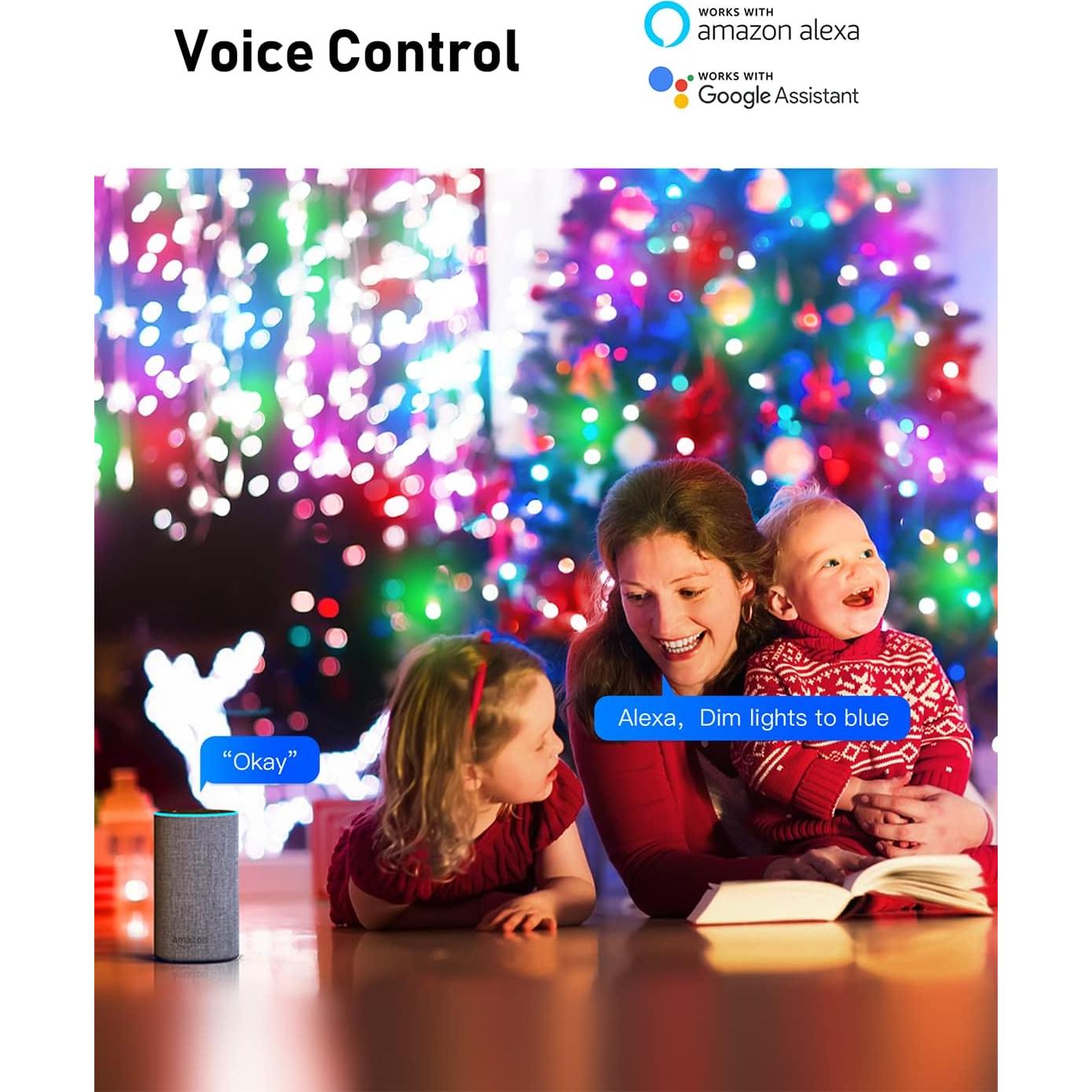 Luces de Cuerda LED Inteligentes Aoycocr 20m RGB Control WiFi