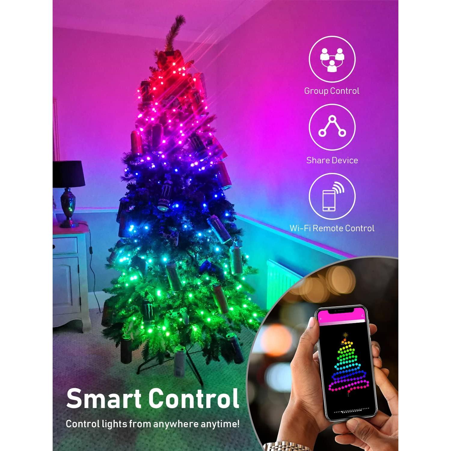 Luces de Cuerda LED Inteligentes Aoycocr 20m RGB Control WiFi