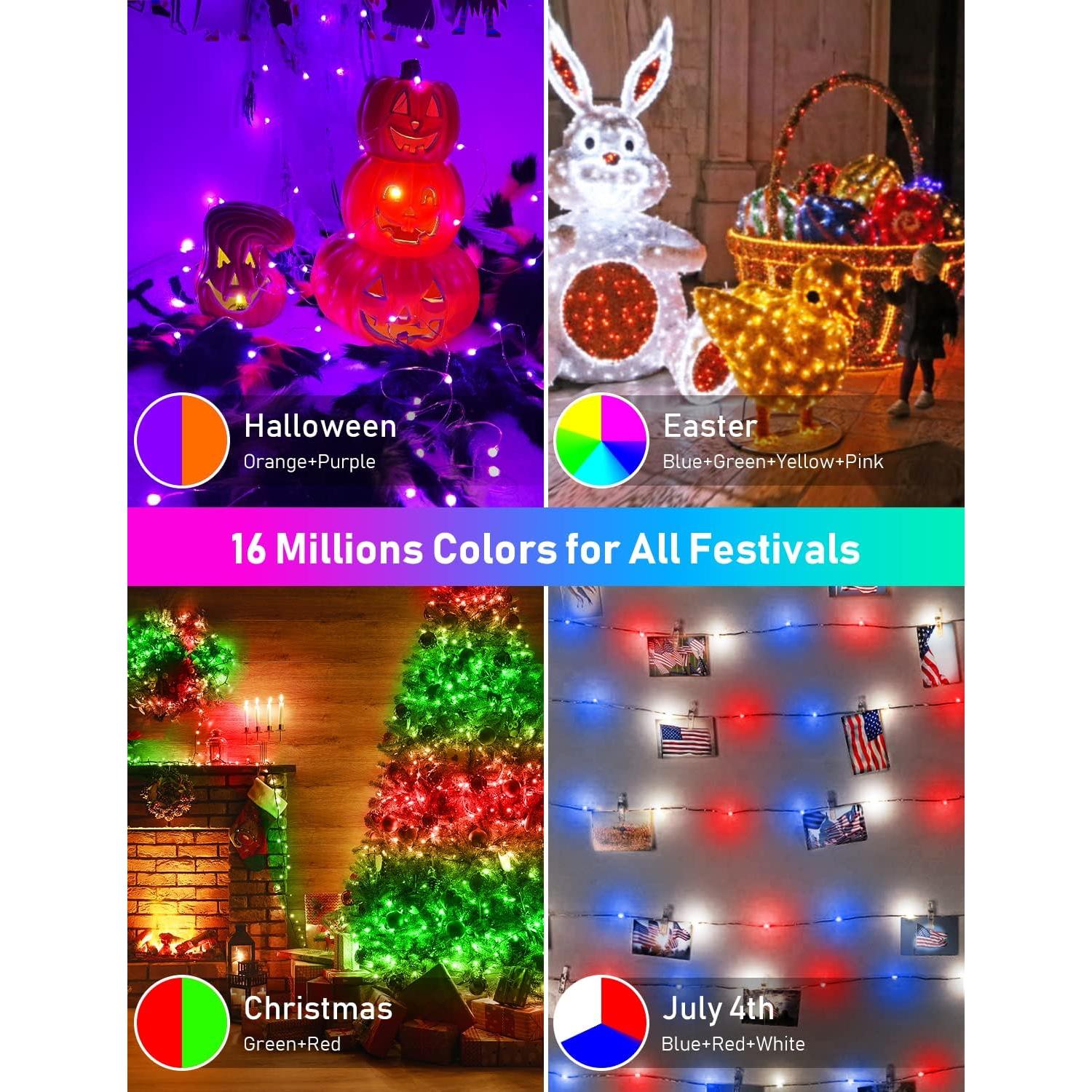 Luces de Cuerda LED Inteligentes Aoycocr 20m RGB Control WiFi