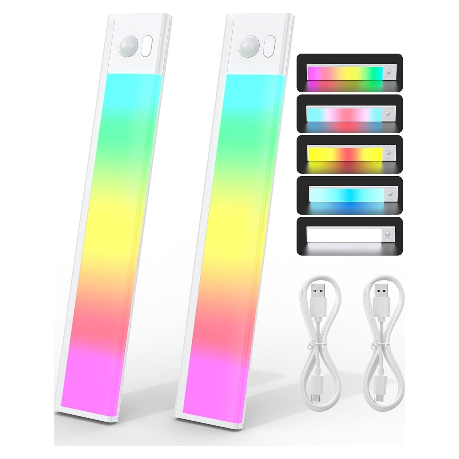 Luces LED Joyzy con Sensor de Movimiento 66 LEDs RGB Recargable