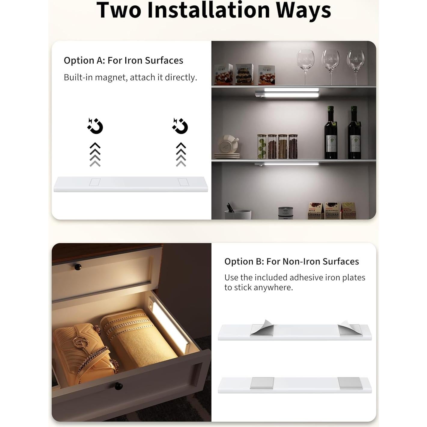 Luces LED Joyzy con Sensor de Movimiento 66 LEDs RGB Recargable