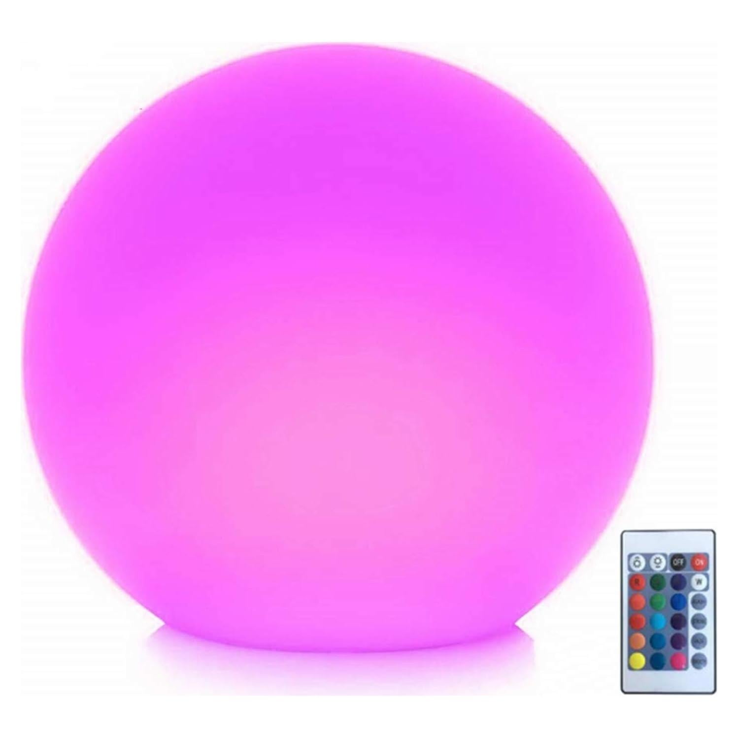 Luz de Bola LED Borelor 20cm Recargable con Control Remoto 16 Colores