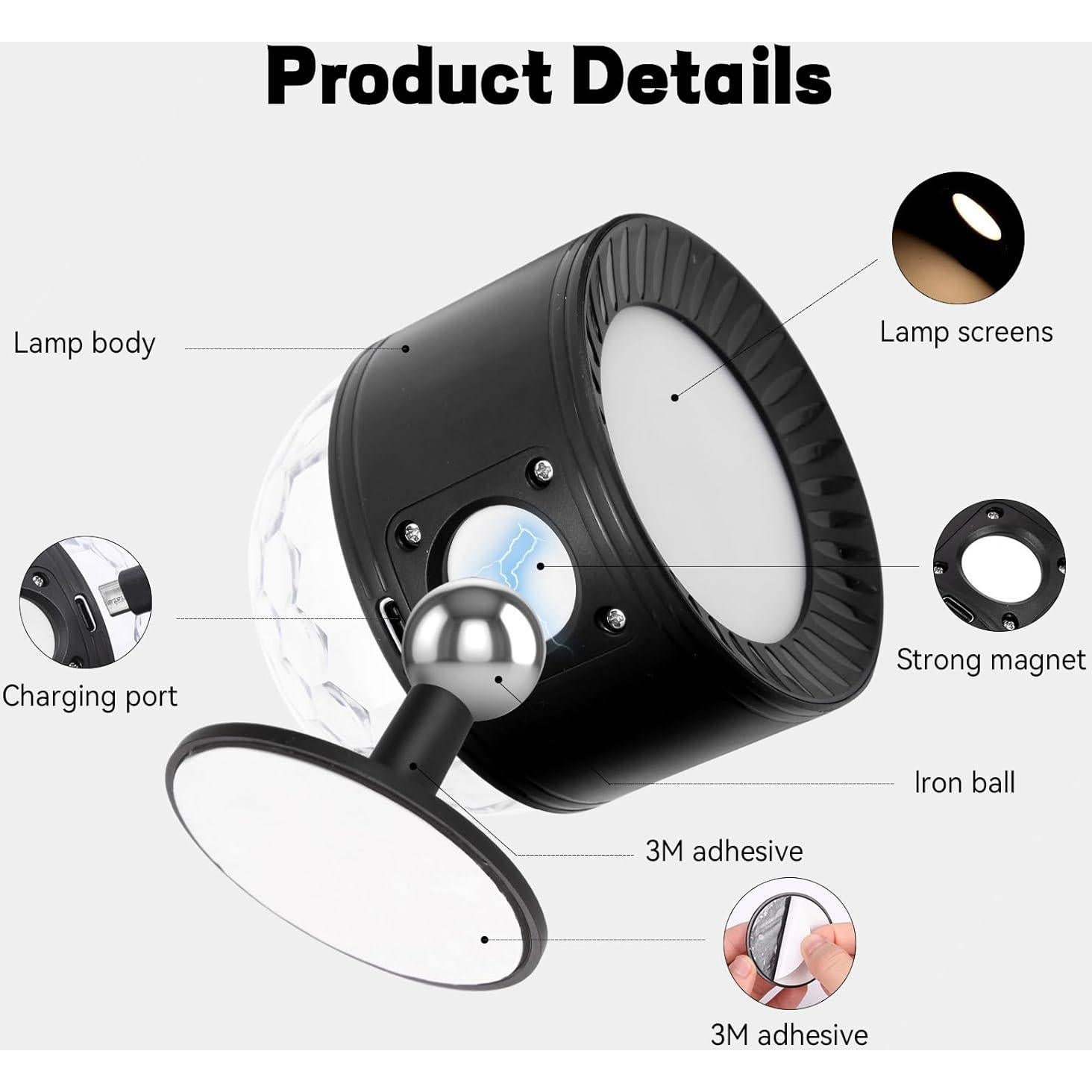 Luz de Bola de Espejo GOUTOOL con Control Remoto RGB 2500mAh