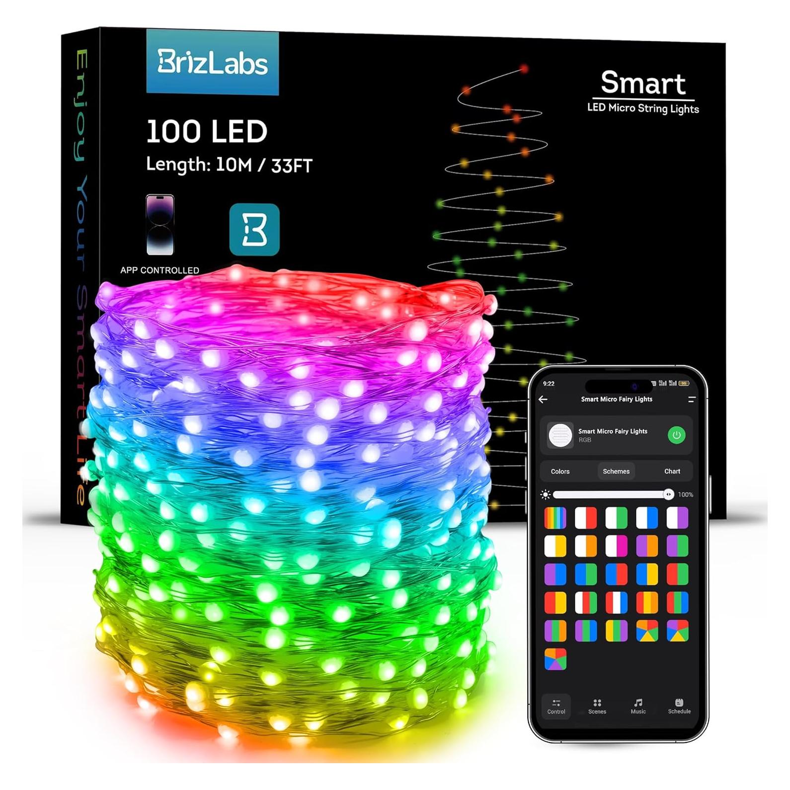 Luces de Hada Inteligentes BrizLabs 10m 100 LED RGB WiFi