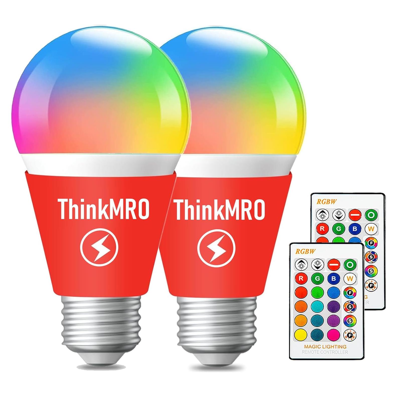 Bombillas LED RGBW ThinkMRO 10W E27, Paquete de 2