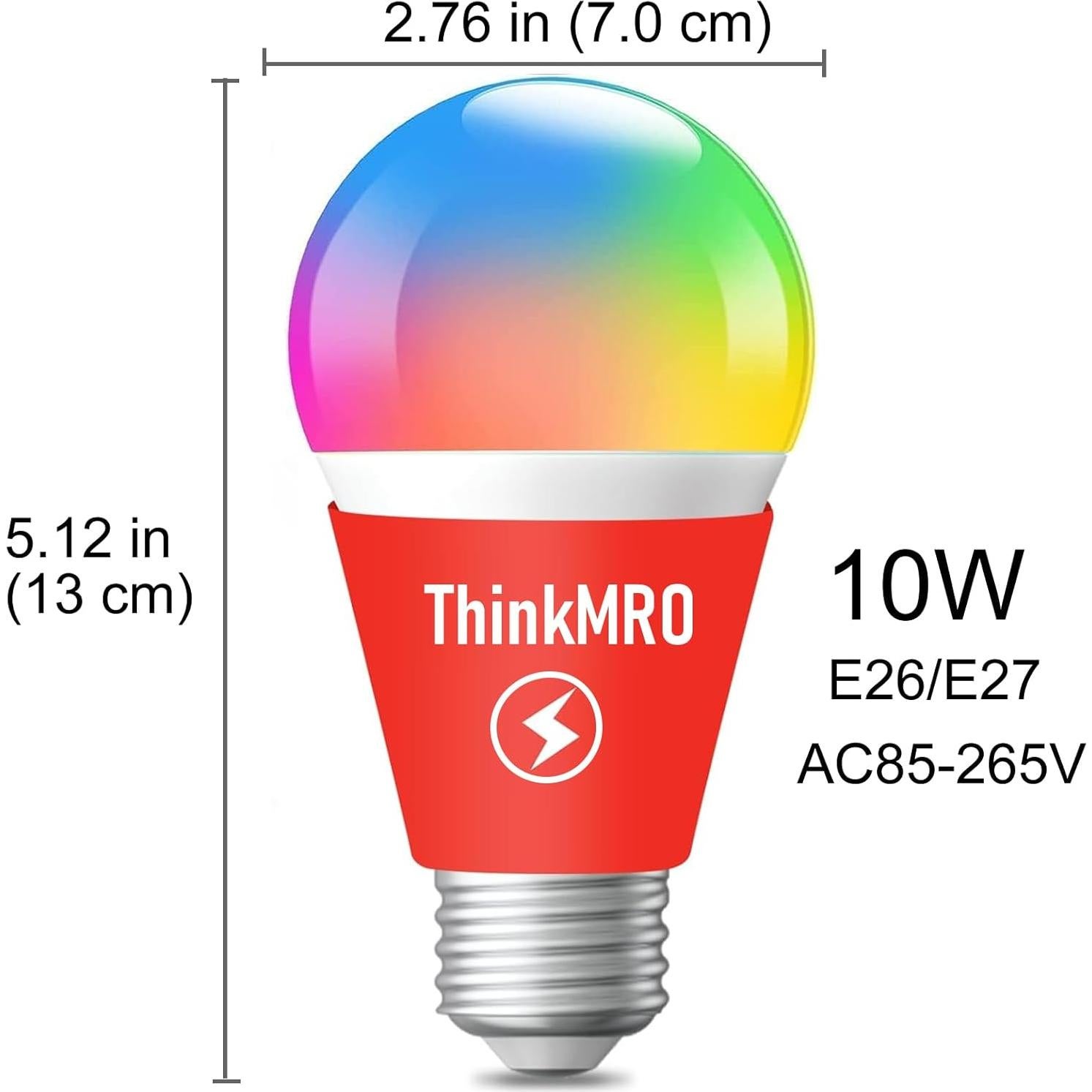 Bombillas LED RGBW ThinkMRO 10W E27, Paquete de 2