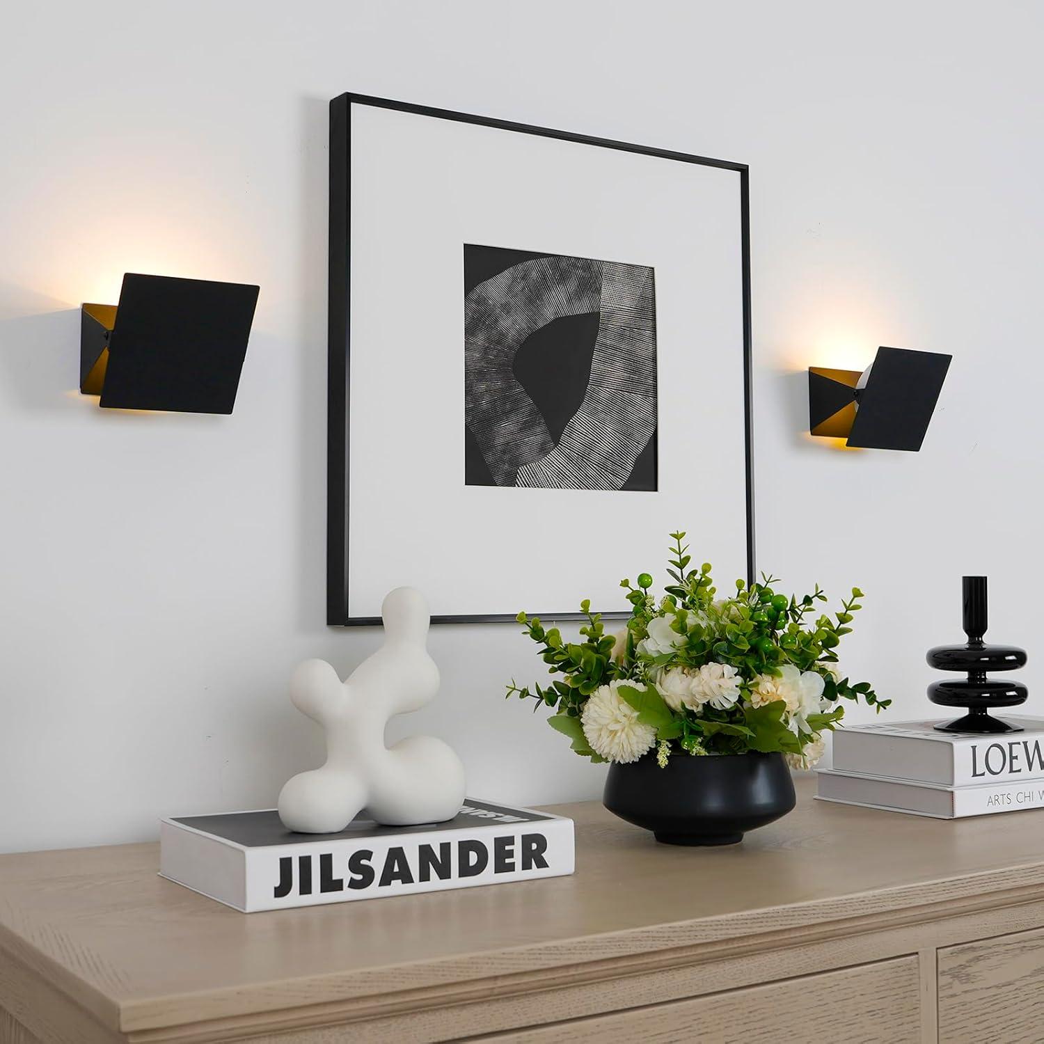 Apliques de Pared LED HEQIQEH RGB Inalámbricos 2-Pack