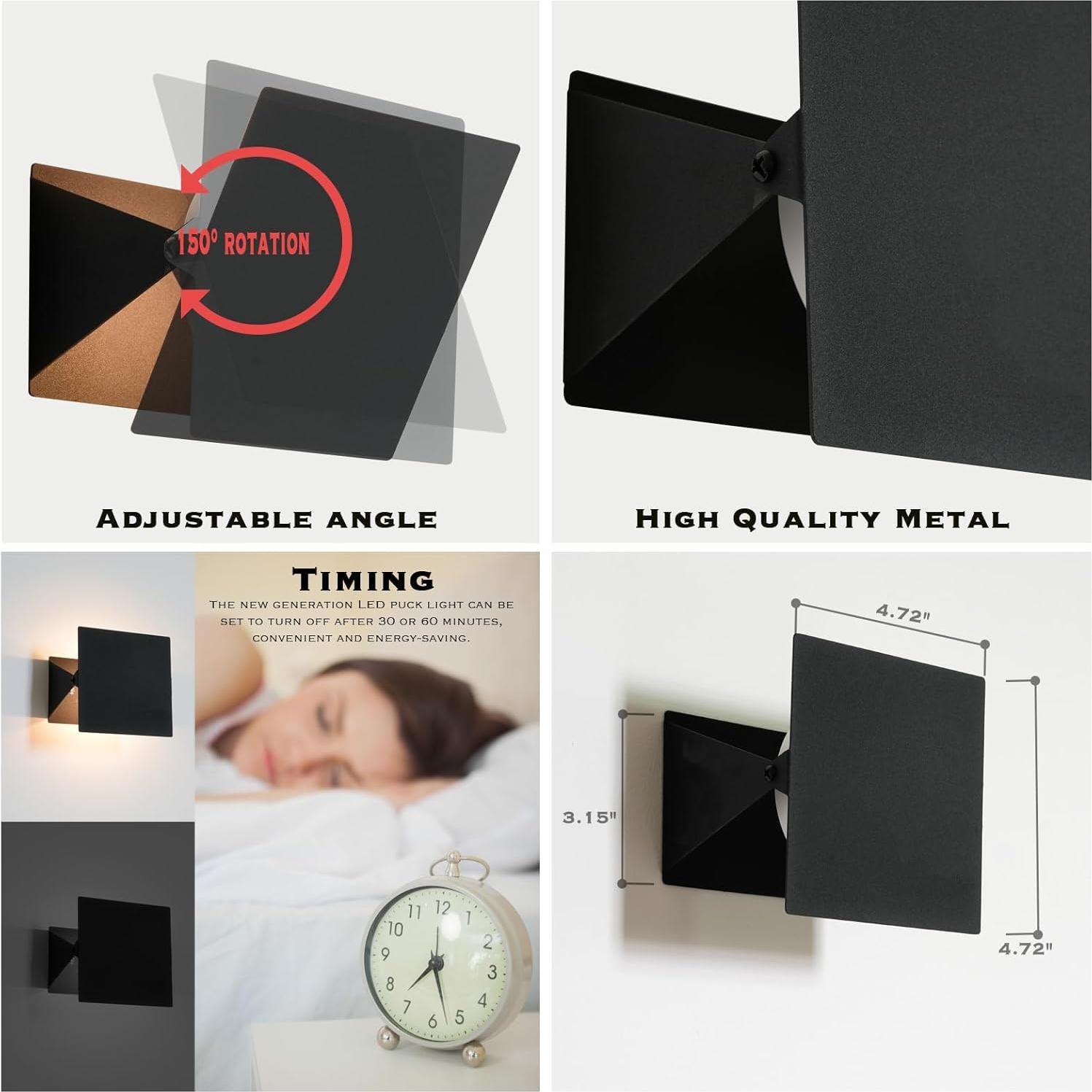 Apliques de Pared LED HEQIQEH RGB Inalámbricos 2-Pack