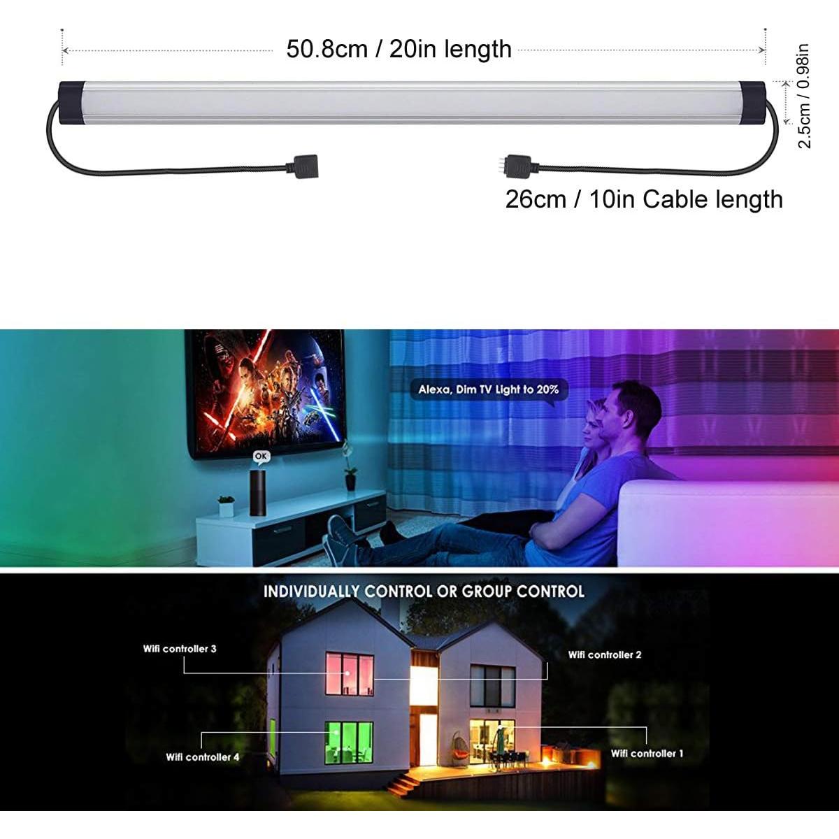 Kit de Iluminación LED Bajo Gabinete LAIFUNI 20" RGB 6 Pcs