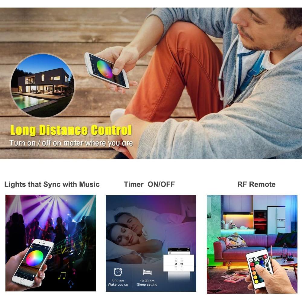 Kit de Iluminación LED Bajo Gabinete LAIFUNI 20" RGB 6 Pcs