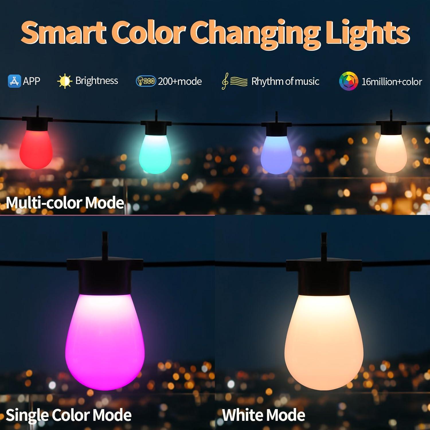 Luces de Cadena Exteriores Inteligentes Lin Hai 20 LED RGB